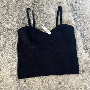 Madewell corset detail crop sweater tank new with tags